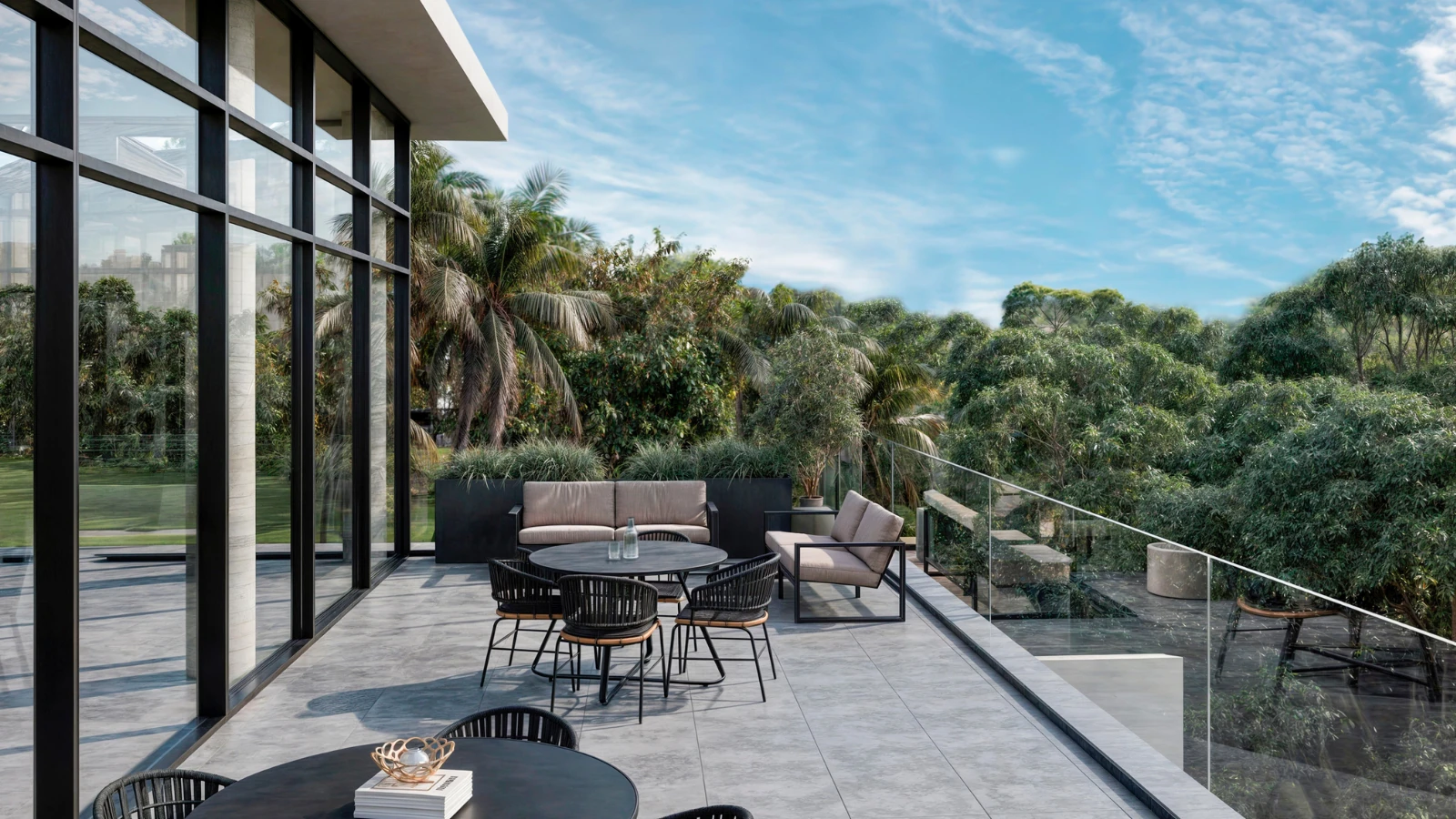 Rooftop com fireplace